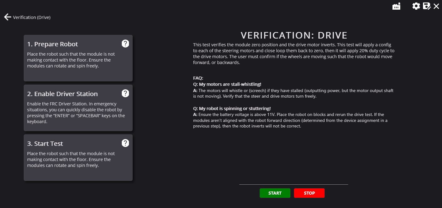 Picture of the drive verification page in Tuner